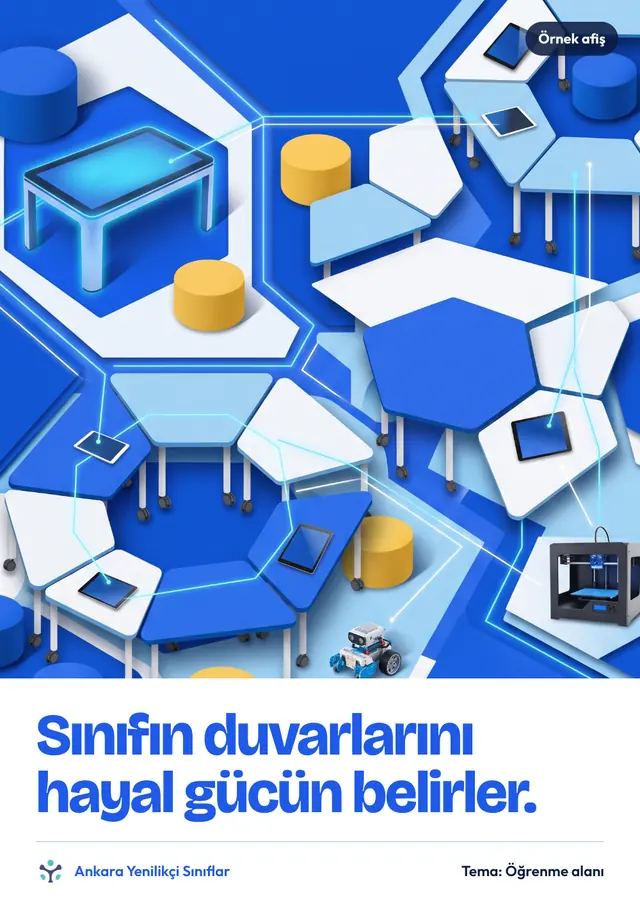 Öğrenme alanı temasında örnek afiş