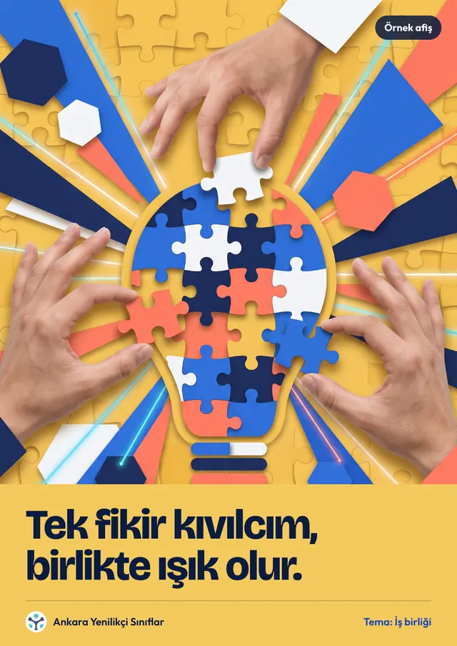 İş birliği temasında örnek afiş
